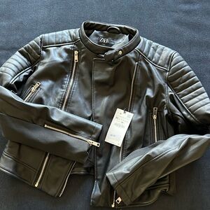 NWT Zara leather motorcycle jacket